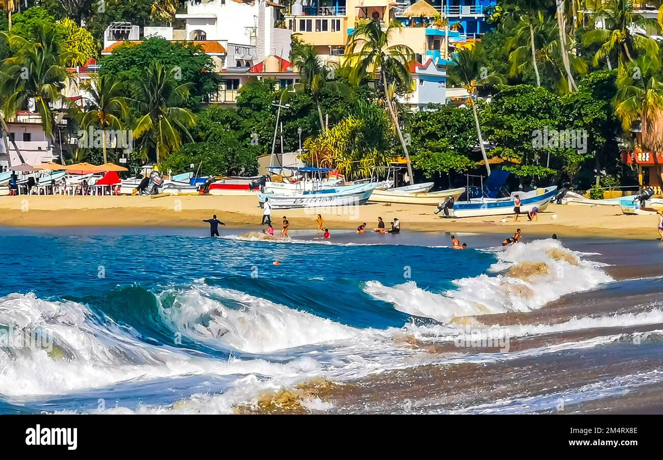 Puerto Escondido Oaxaca Mexico 16. December 2022 Fishing boats at the