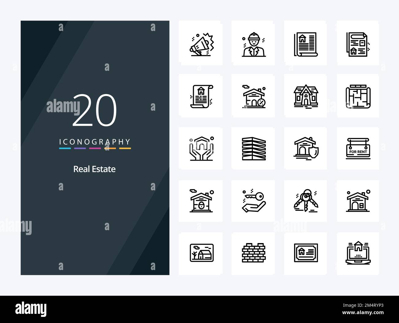 20 Real Estate Outline icon for presentation Stock Vector Image & Art