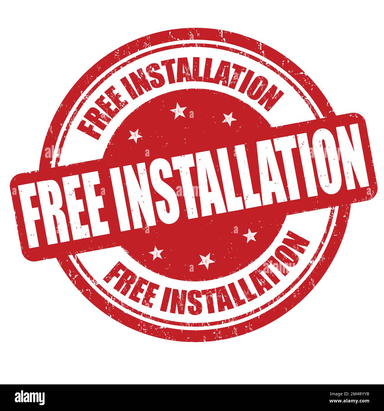 Free installation grunge rubber stamp on white background, vector
