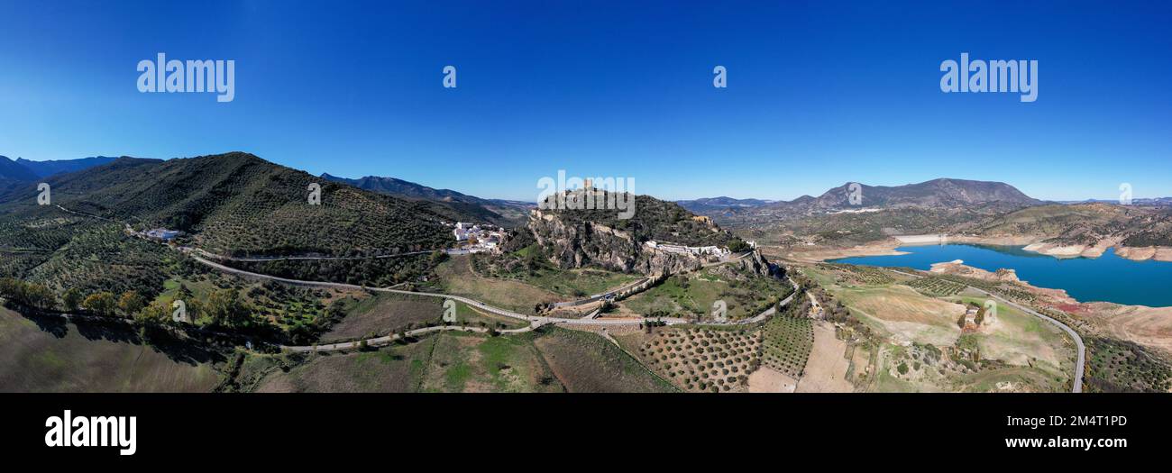 Castle of Zahara de la Sierra and Zahara de la Sierra village, a famous