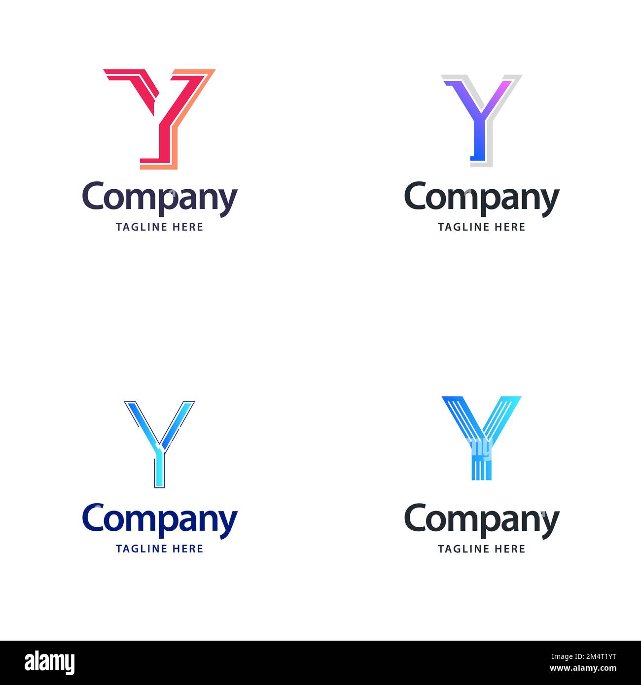 Letter Y Big Logo Pack Design Creative Modern logos design for your business Stock Vector Image