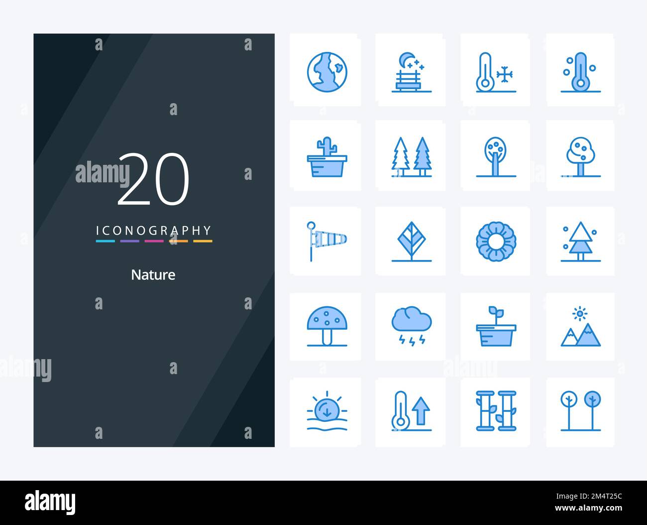 20 Nature Blue Color icon for presentation Stock Vector