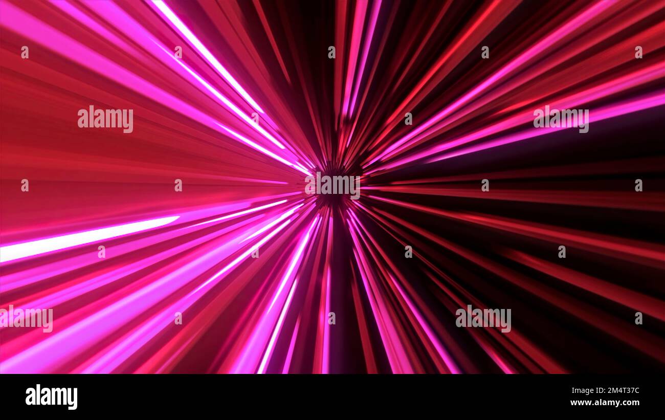 Abstract hyperspace background. Motion. Speed of light, neon glowing ...