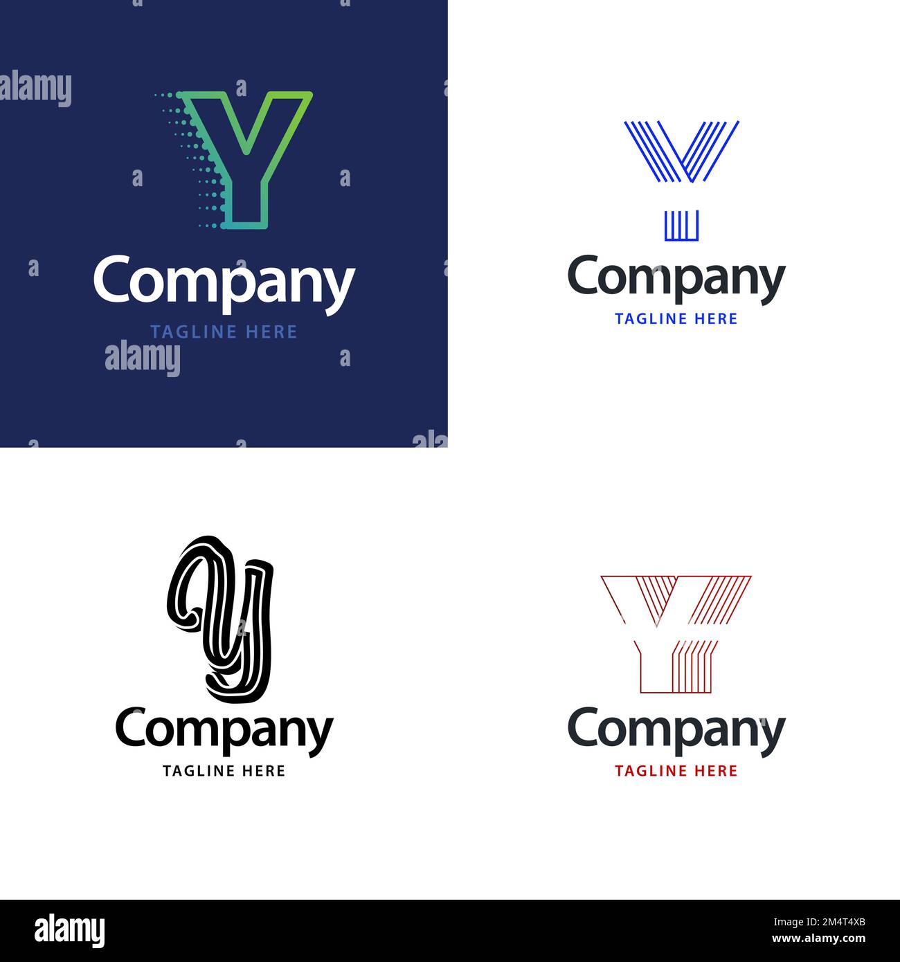 Letter Y Big Logo Pack Design Creative Modern logos design for your business Stock Vector Image