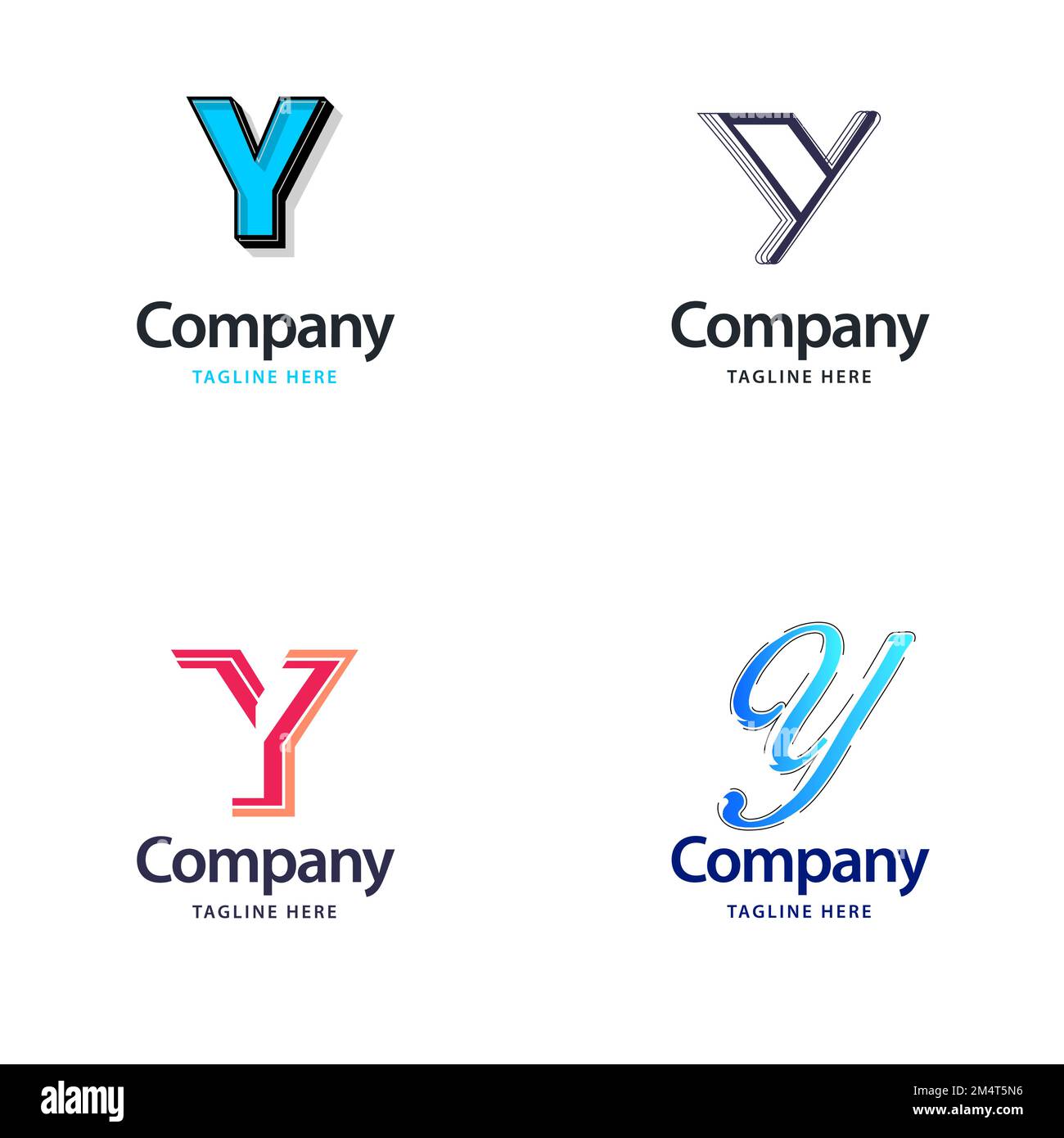 Letter Y Big Logo Pack Design Creative Modern logos design for your business Stock Vector Image