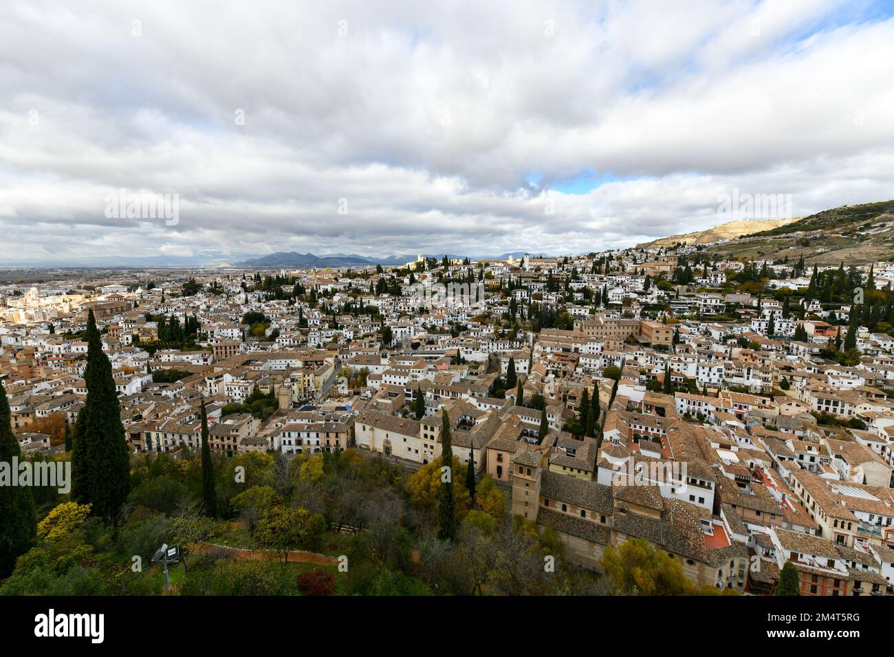 Panorama of El Albayzin district in Granada, Andalusia, Spain, pictured ...