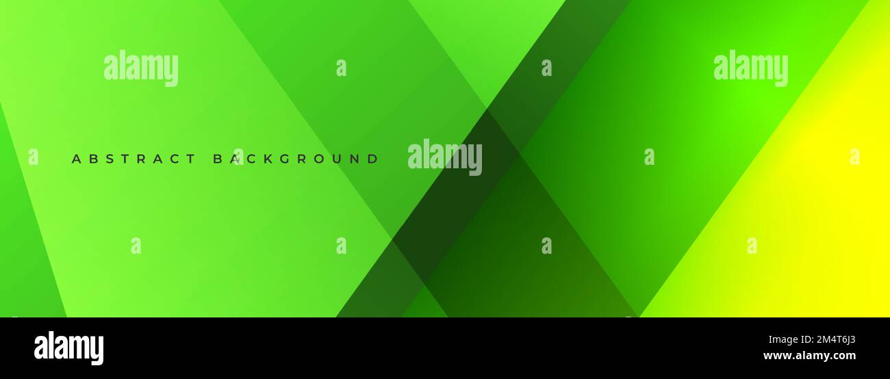 Green and yellow modern abstract wide banner with geometric shapes ...
