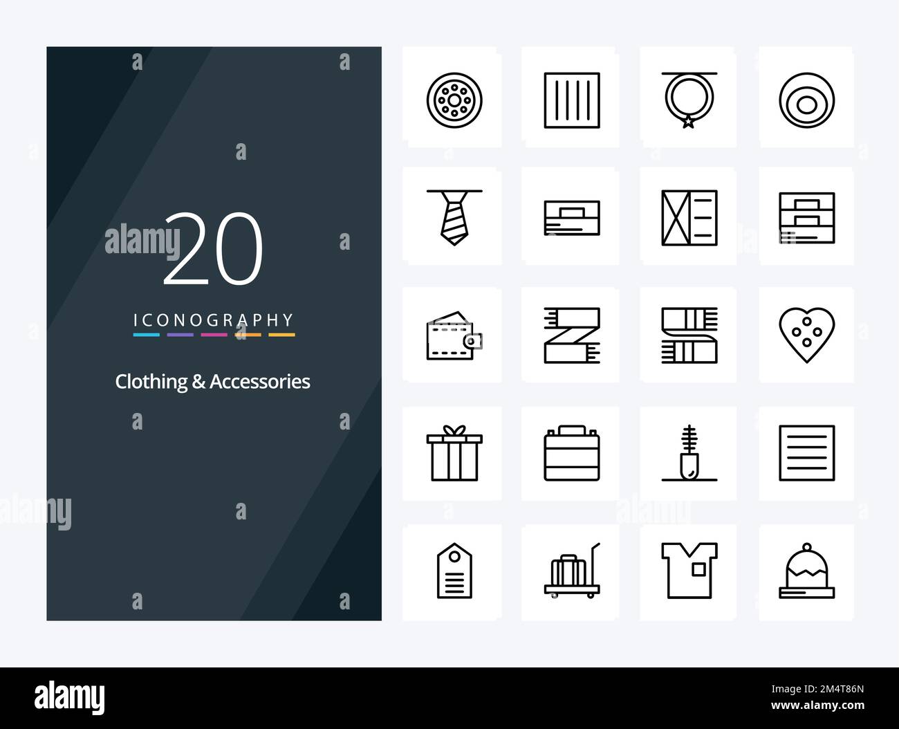 20 Clothing Accessories Outline icon for presentation Stock Vector ...