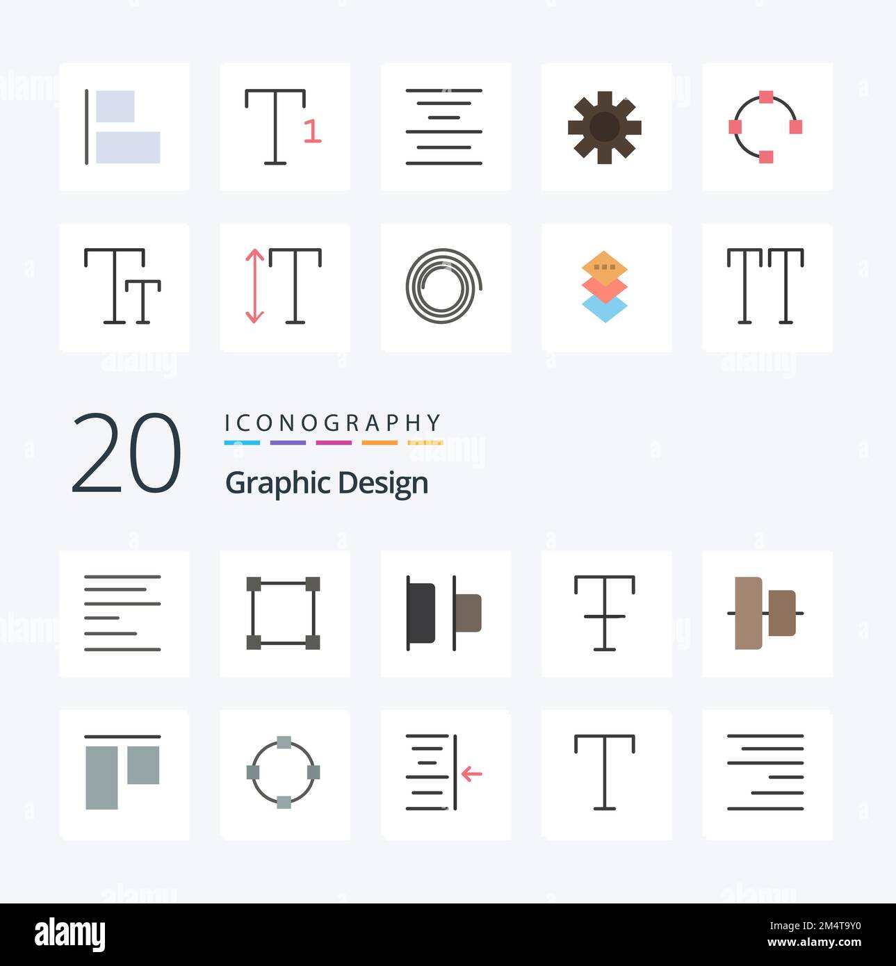 20 Design Flat Color icon Pack like vertical align left vertical align