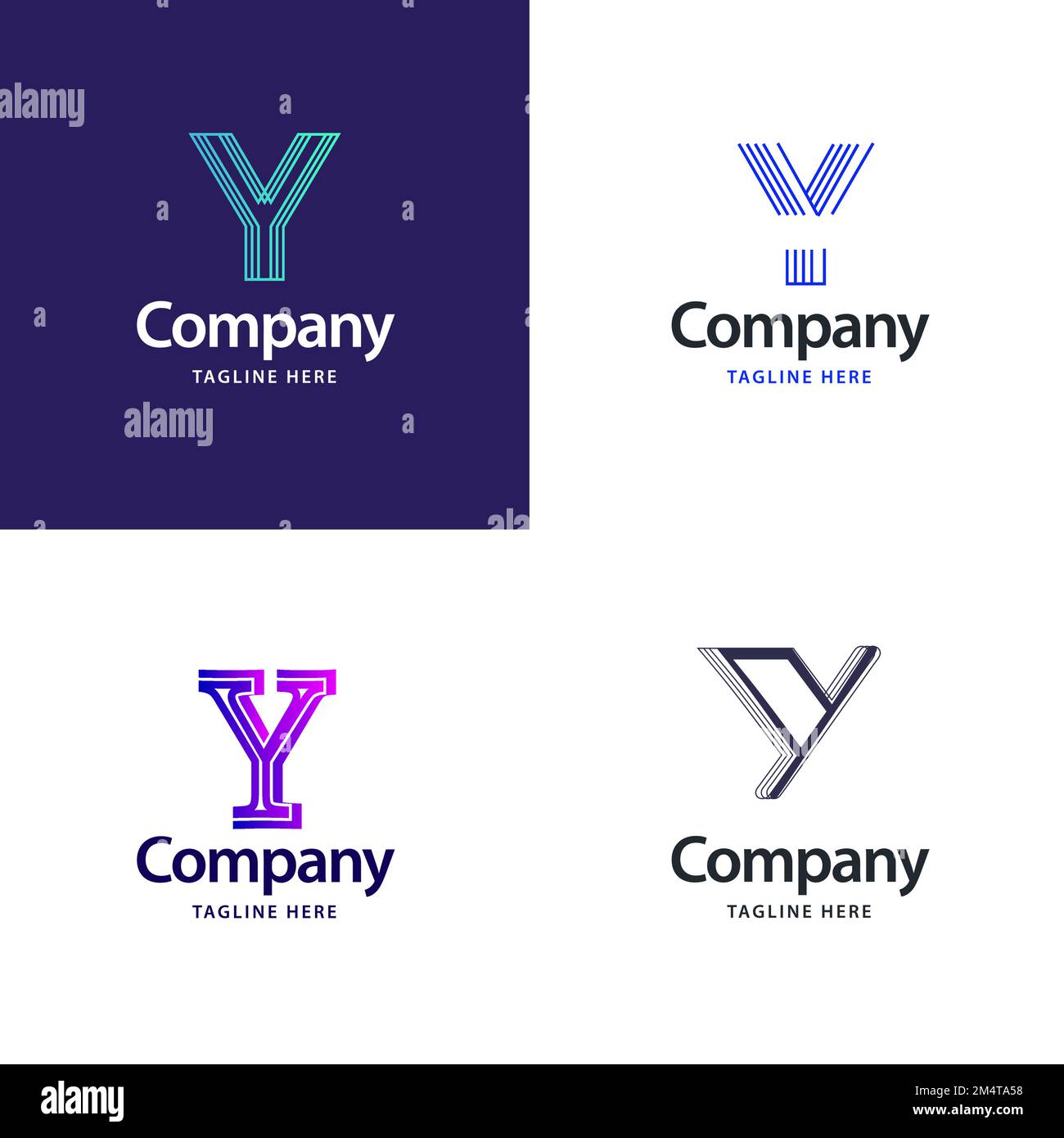 Letter Y Big Logo Pack Design Creative Modern logos design for your business Stock Vector Image