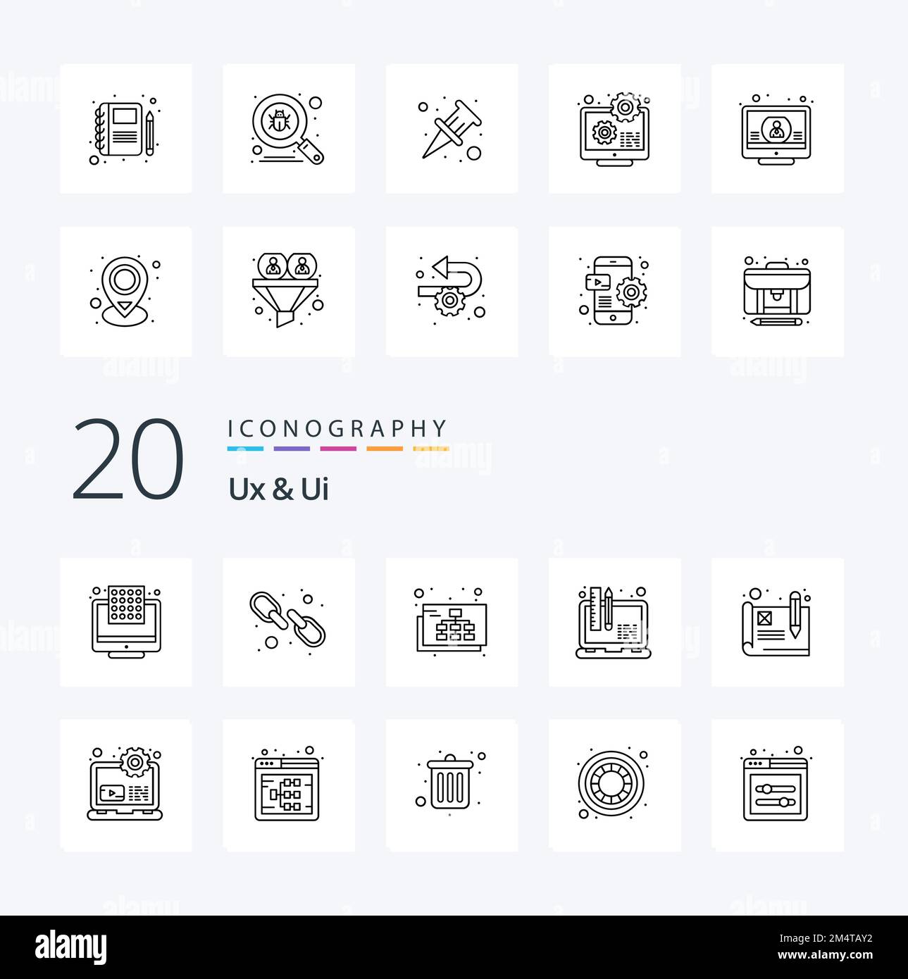 20 Ux And Ui Line icon Pack like usability laptop map web design Stock ...