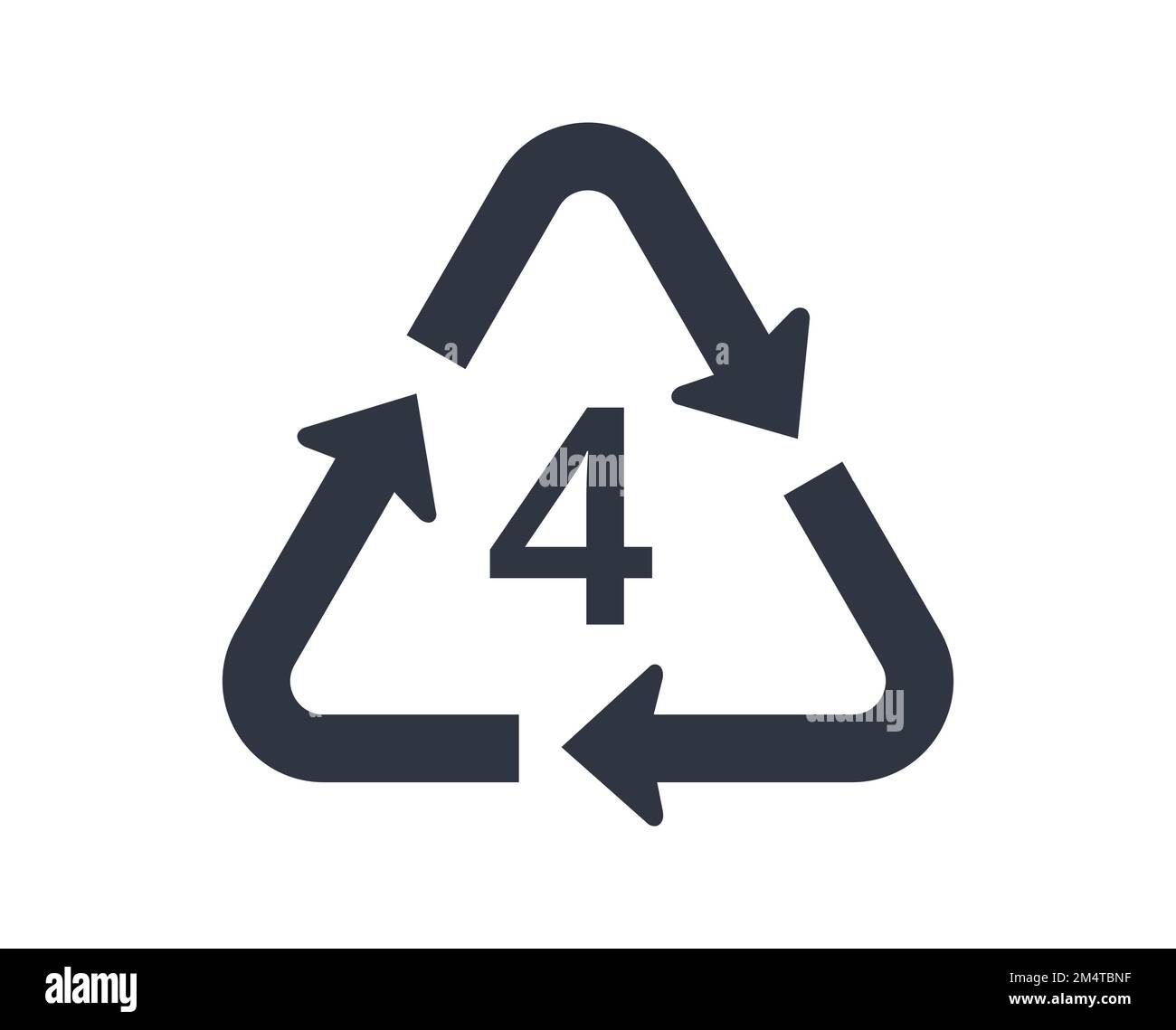 Recycle LDPE or PE-LD icon, number 4. Concept of ecology and packaging. Stock Vector