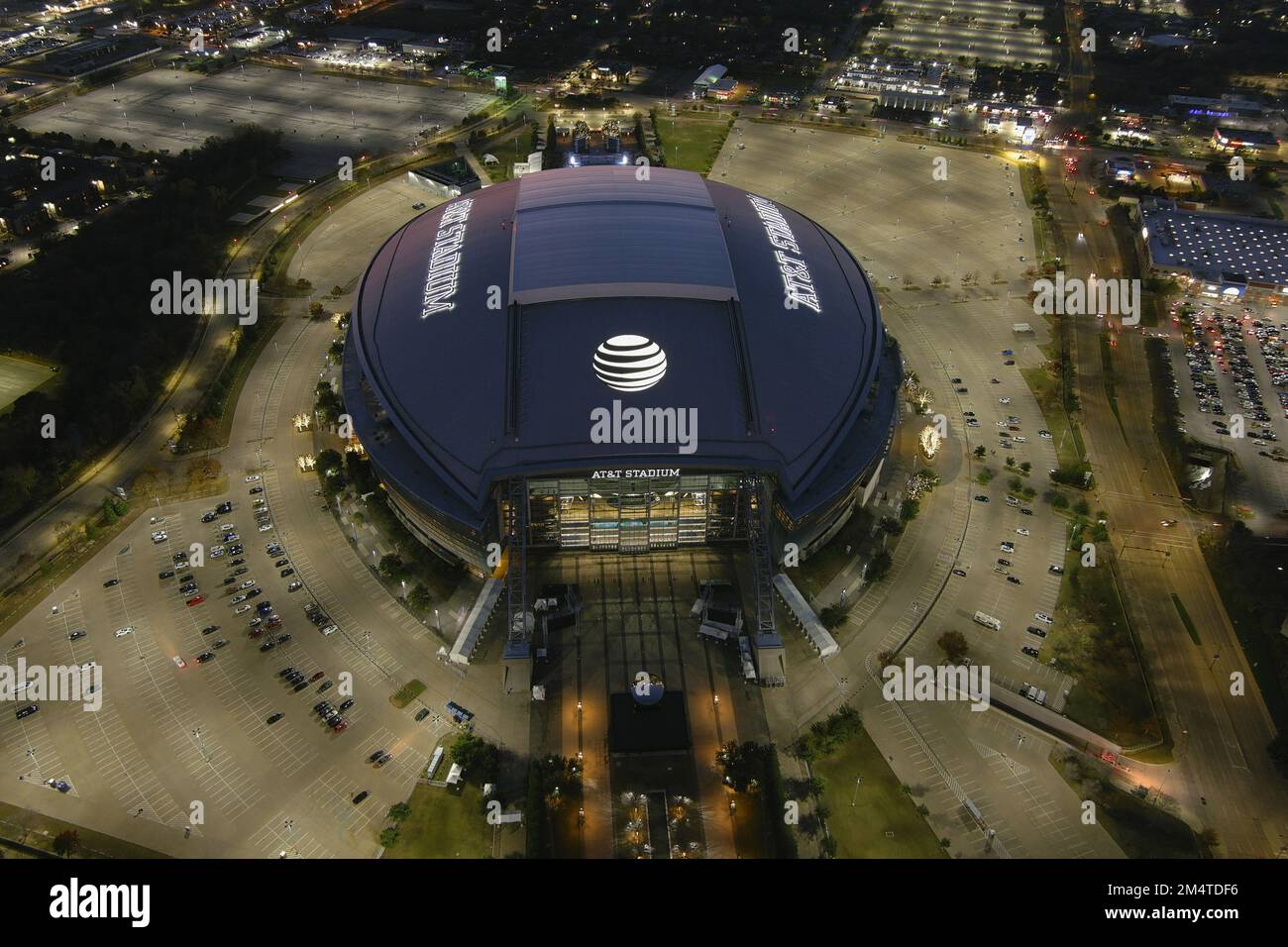 A general overall aerial view of AT&T Stadium, Tuesday, Dec. 20, 2022 ...