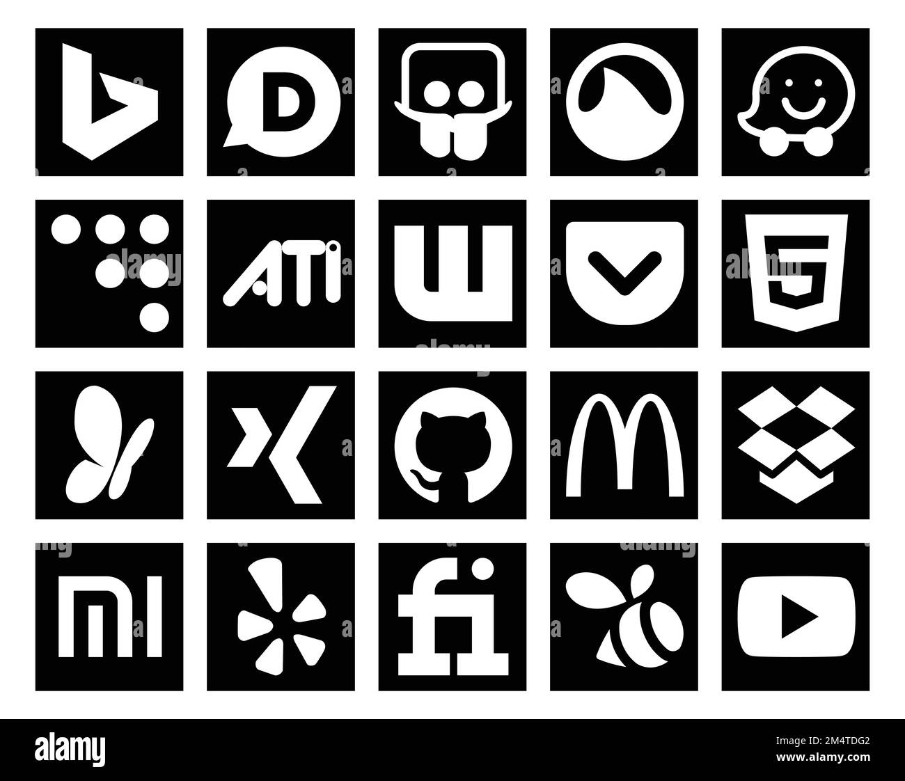 20 Social Media Icon Pack Including fiverr. xiaomi. pocket. dropbox