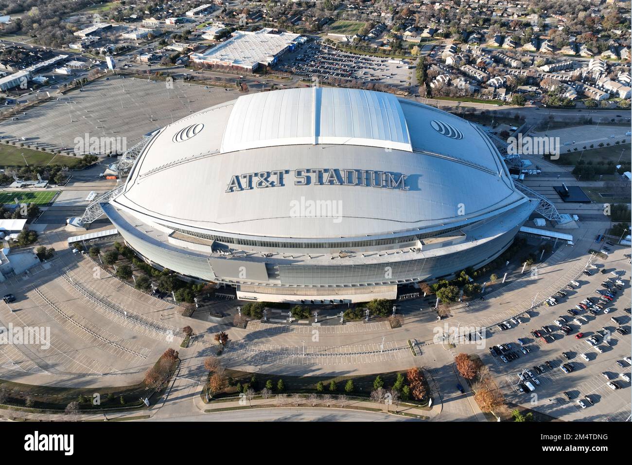 A general overall aerial view of AT&T Stadium, Tuesday, Dec. 20, 2022 ...