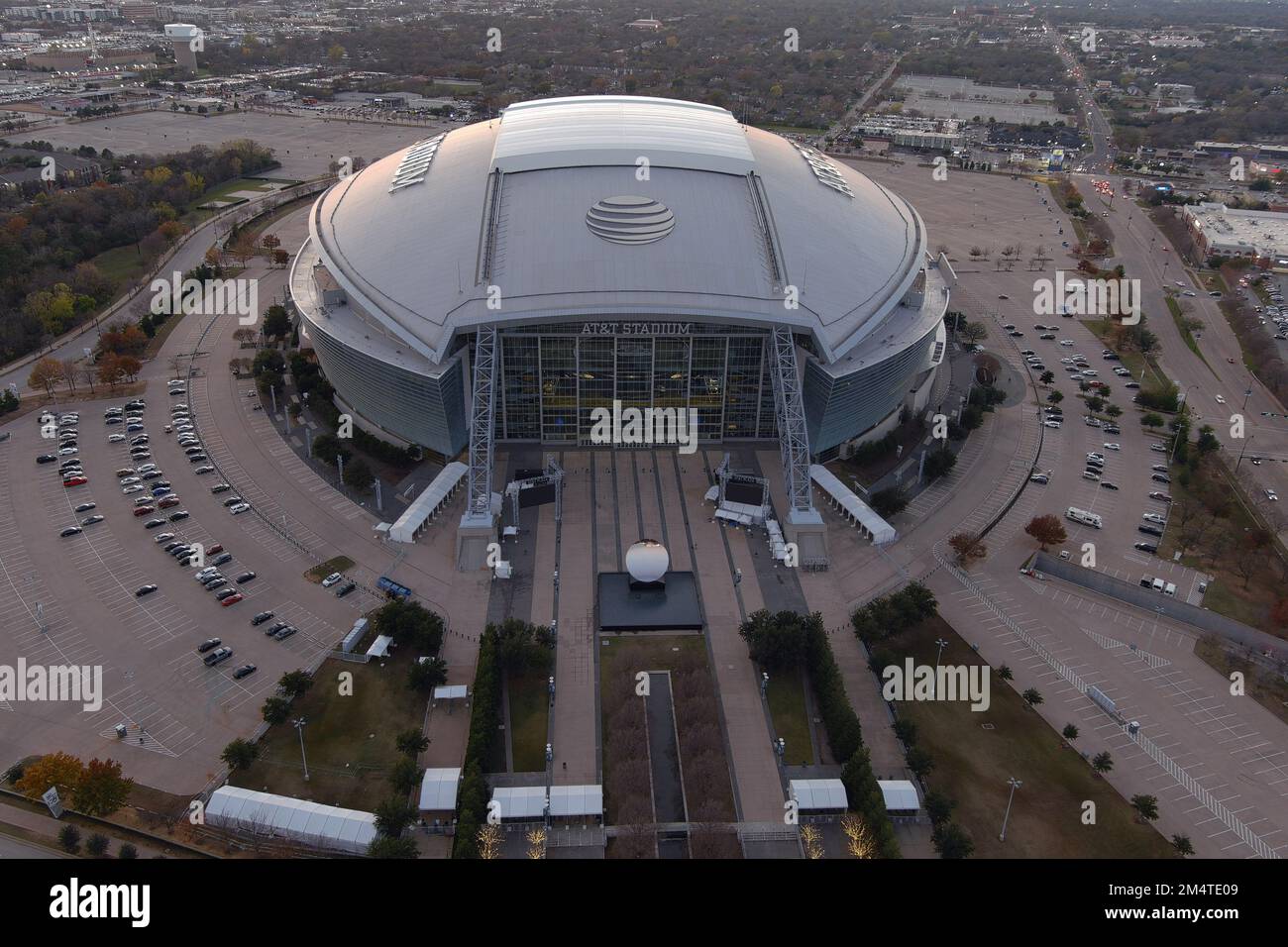 A general overall aerial view of AT&T Stadium, Tuesday, Dec. 20, 2022 ...