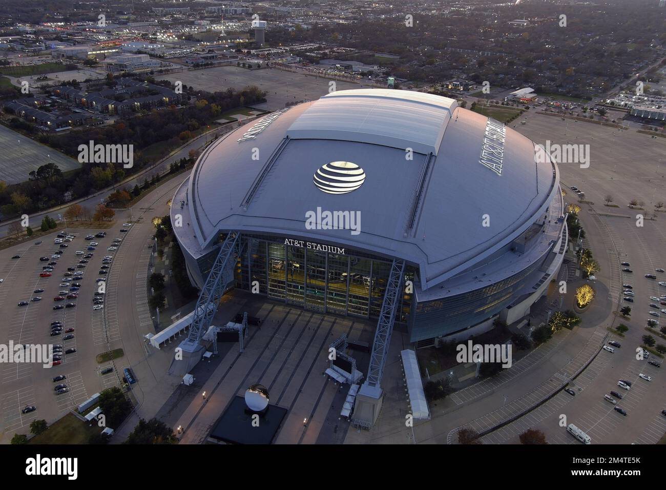 A general overall aerial view of AT&T Stadium, Tuesday, Dec. 20, 2022 ...