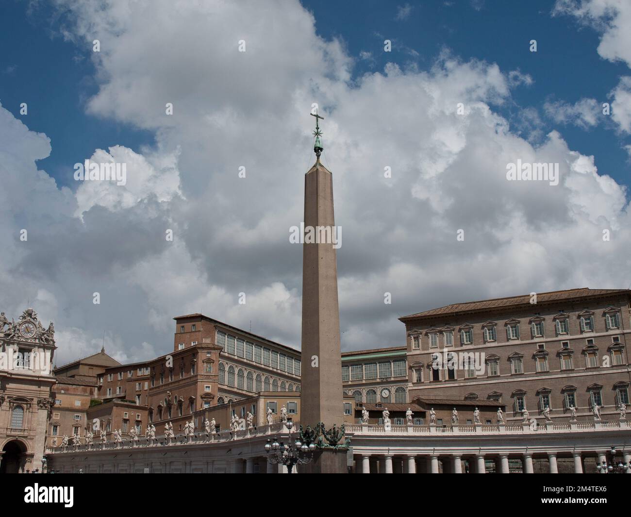 The Ancient Egyptian Obelisk at St Peter's Square on a sunny day in the Vatican Stock Photo