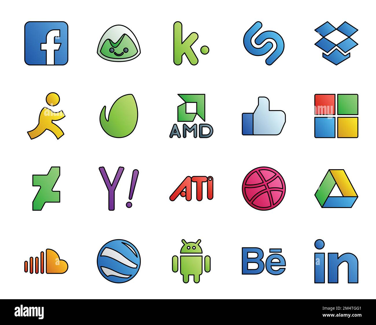 20 Social Media Icon Pack Including sound. google drive. like. dribbble