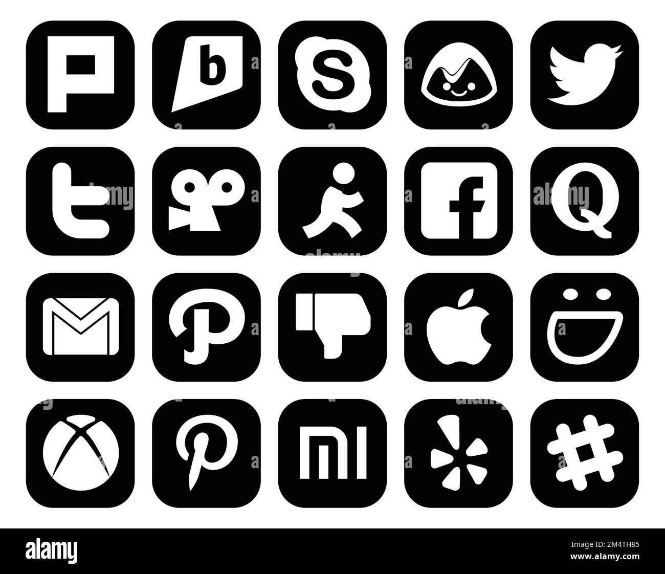 20 Social Media Icon Pack Including apple. path. aim. mail. gmail Stock Vector