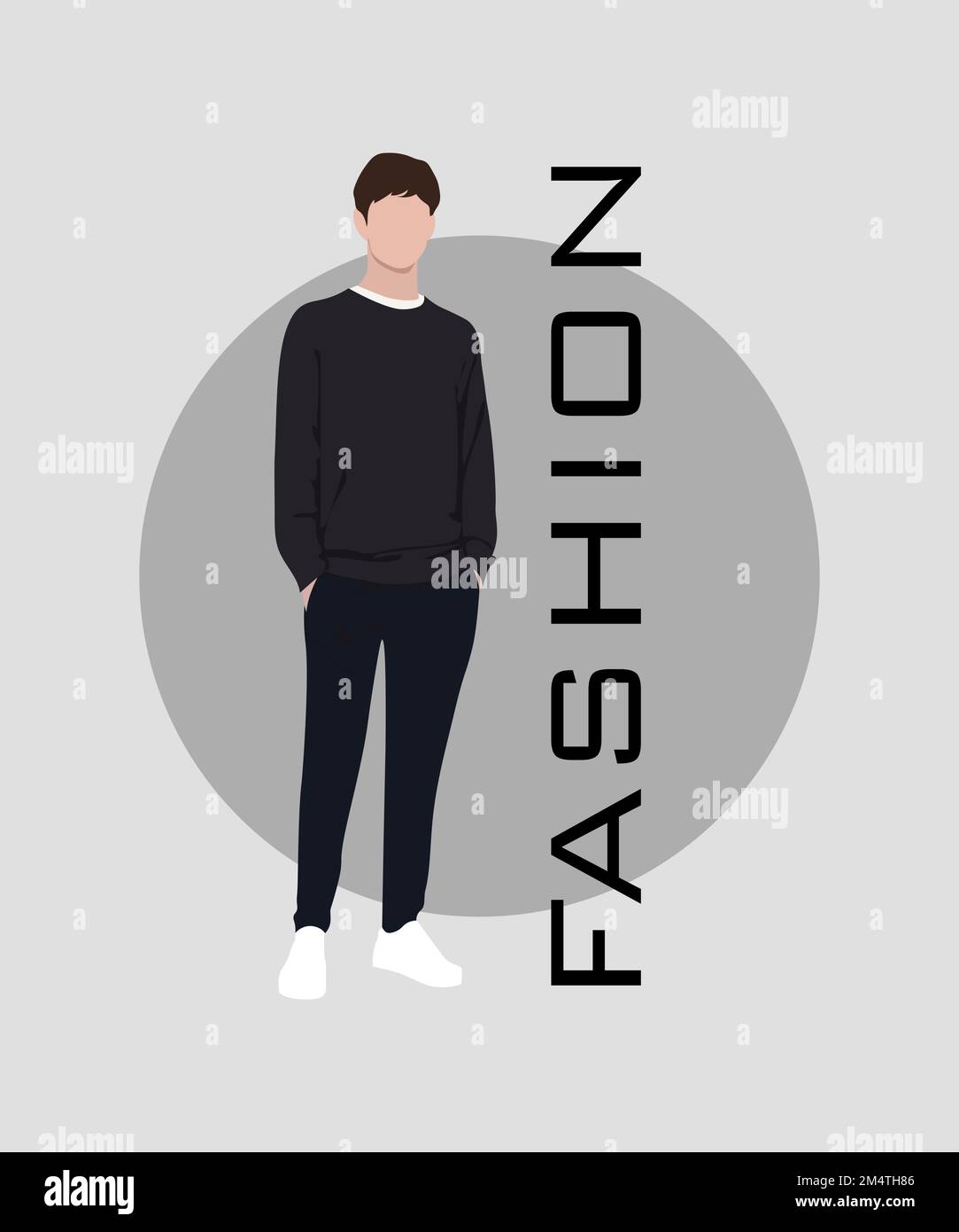 Stylish man in a flat style on an interesting and stylish background ...