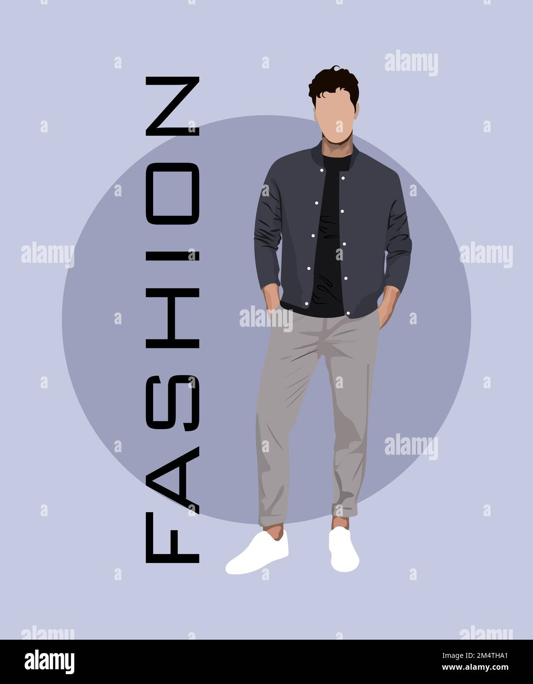 Stylish man in a flat style on an interesting and stylish background ...