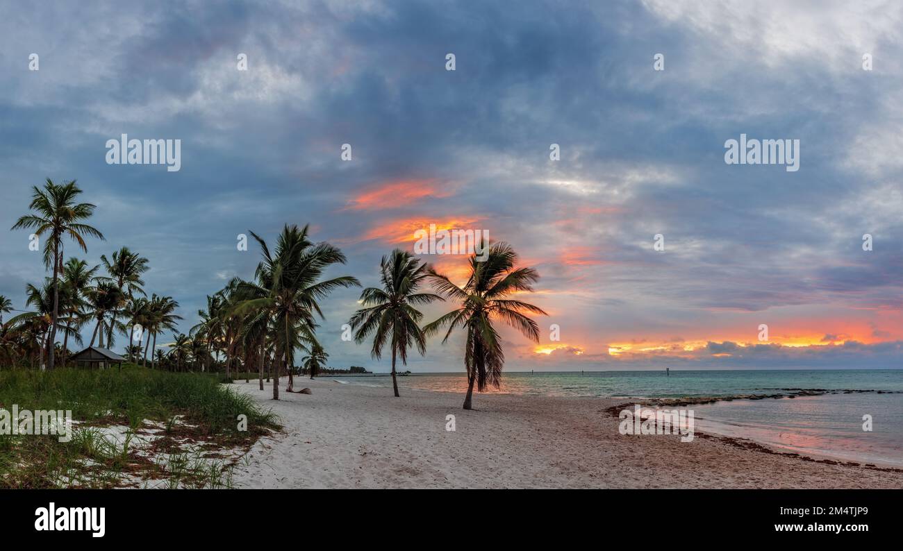 Colourfur sunrise at the Smathers beach in the Key West, Florida. Stock Photo