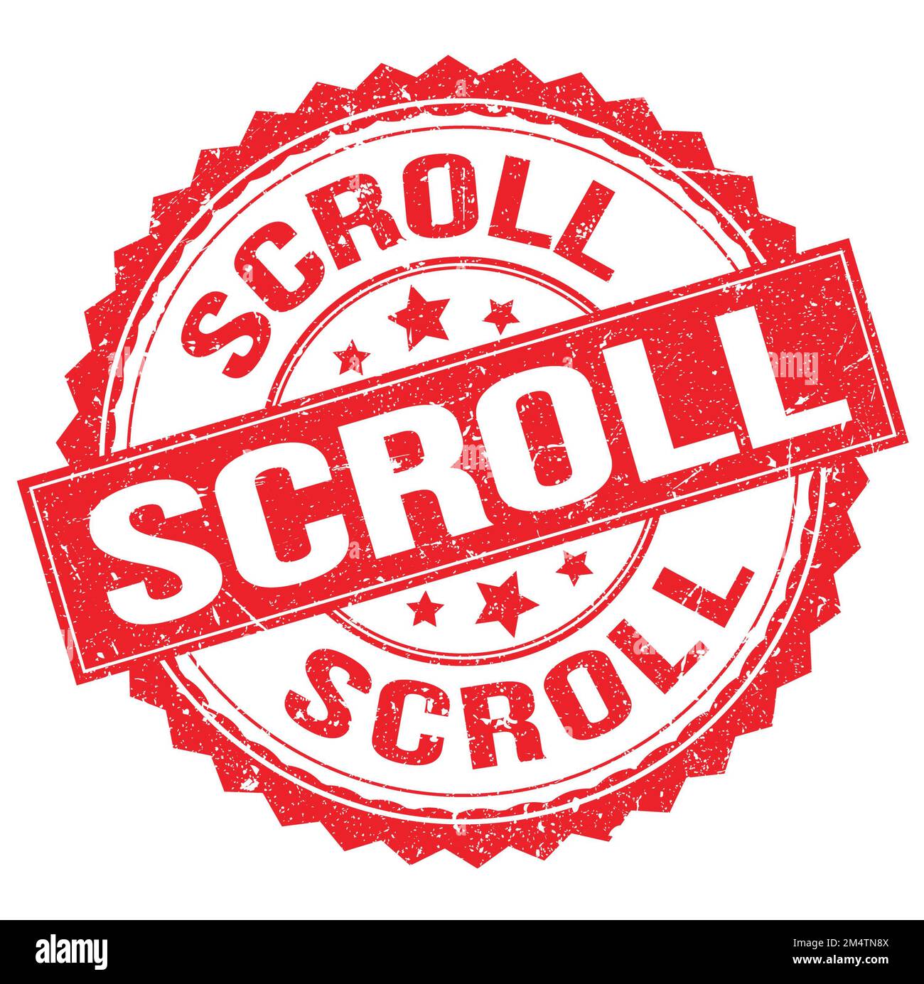 SCROLL text written on red round stamp sign Stock Photo Alamy