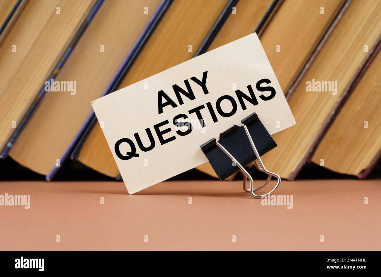 Questions Background Table Education and science concept. On the table against the background of ...