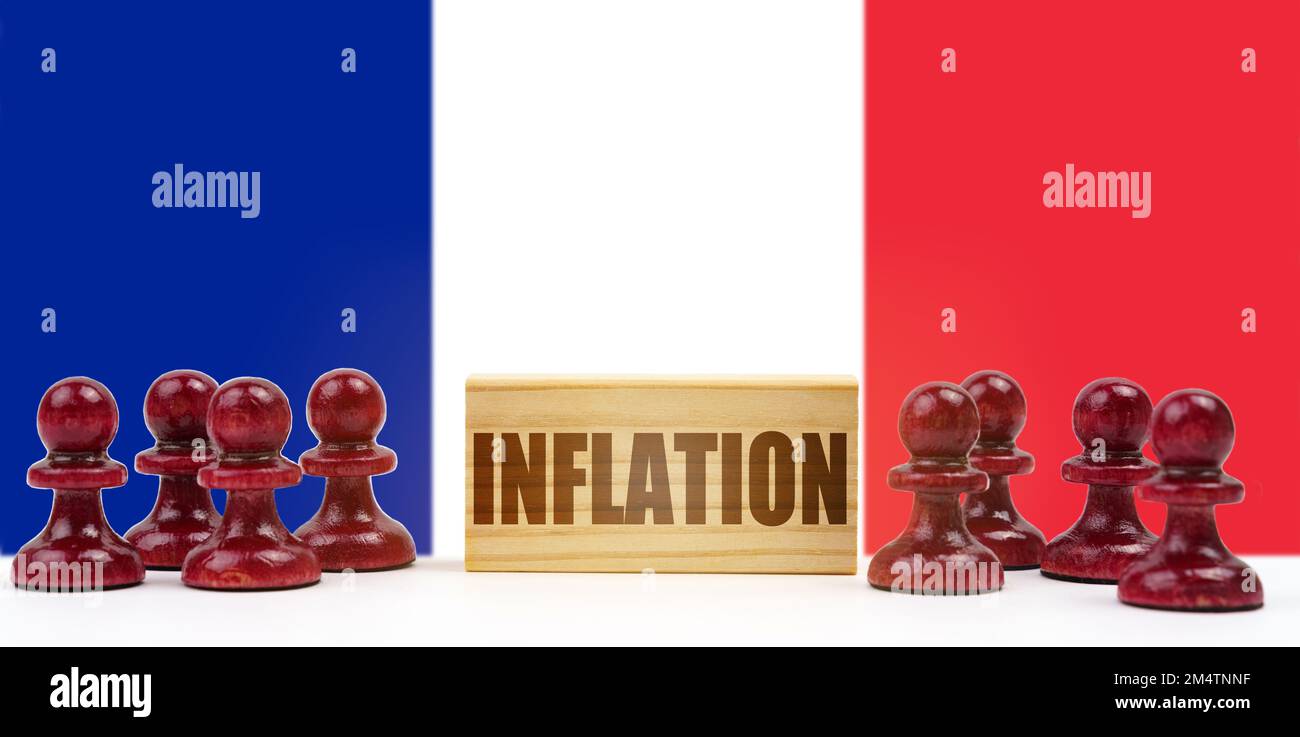 national concept. Against the background of the flag of France, pawns