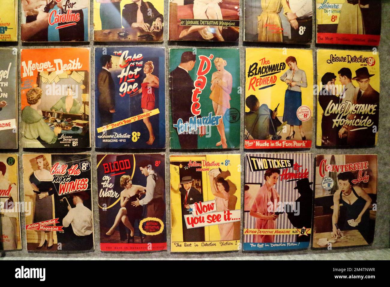Old Pulp Fiction Magazine Covers Stock Photo