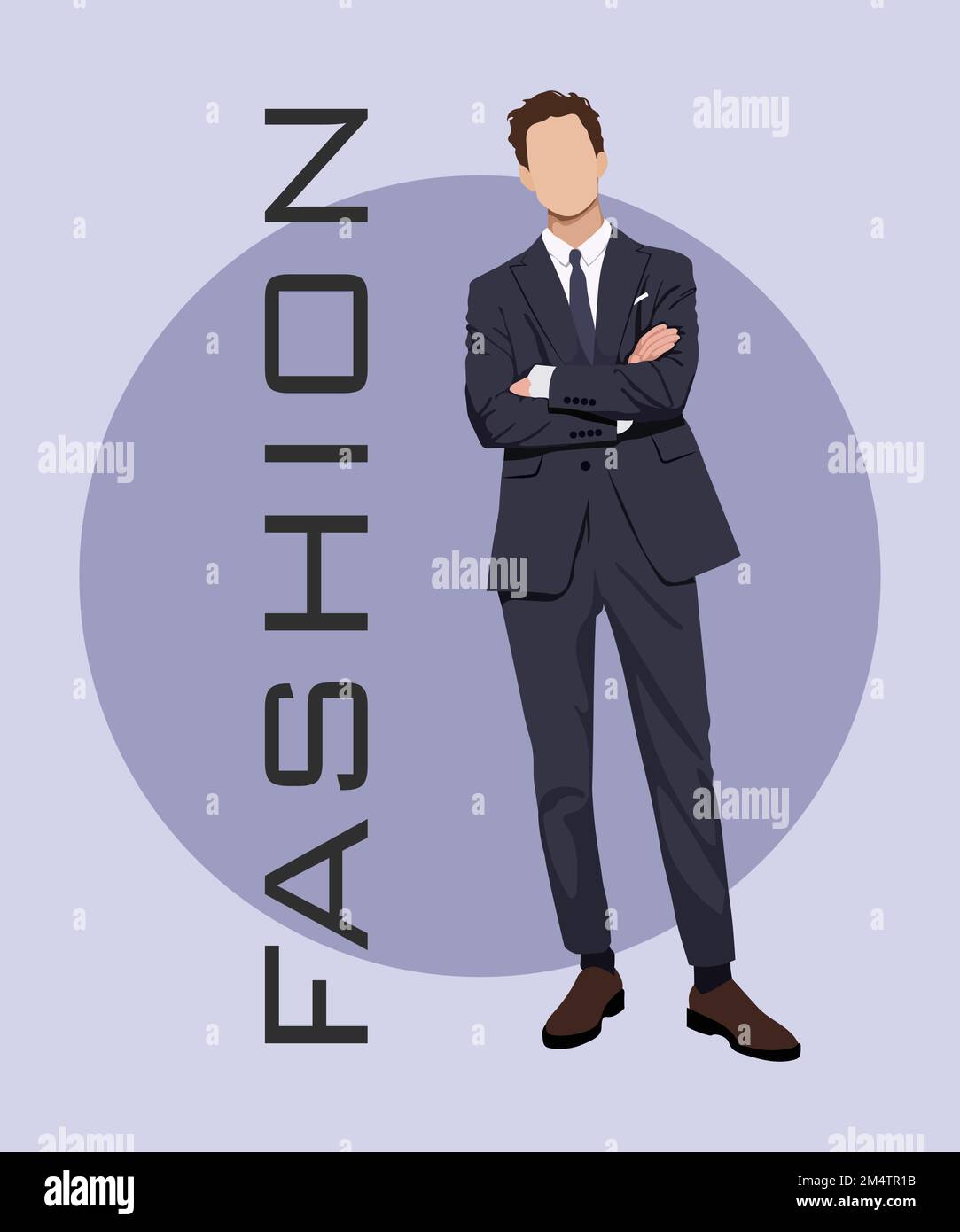 Stylish man in a flat style on an interesting background with the ...