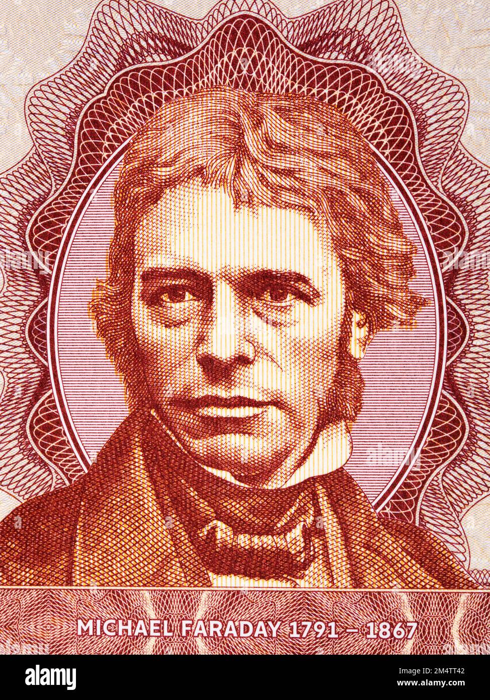 Michael Faraday a portrait from English  money Stock Photo