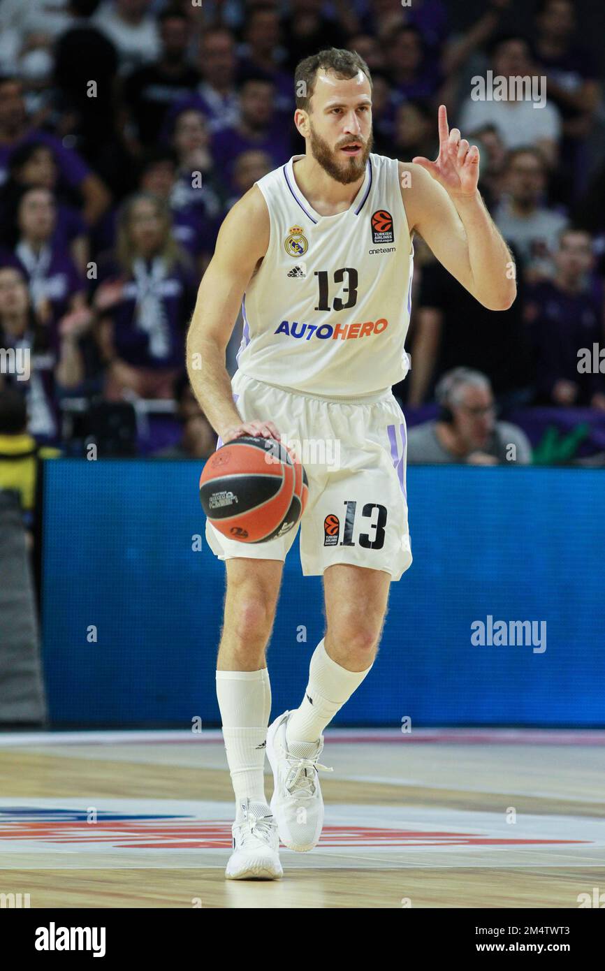 December 22, 2022, Rome, Spain: Sergio Rodriguez of Real Madrid during the  Turkish Airlines Euroleague basketball match between Real Madrid and ASVEL  Lyon-Villeurbanne on December 22, 2022 at Wizink Center in Madrid,