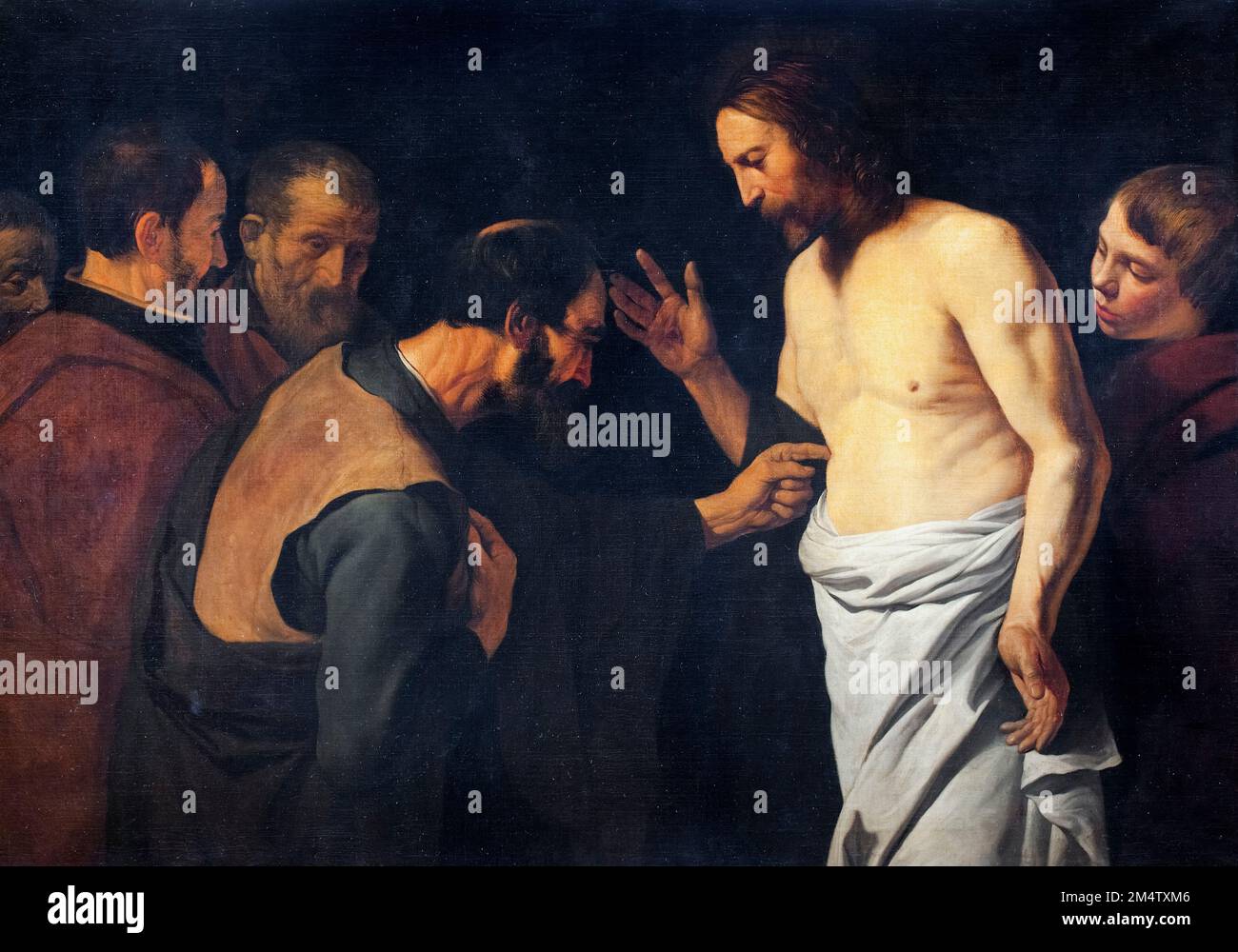 The Doubting Thomas, painting in oil on canvas by Leendert van der Cooghen, 1654 Stock Photo