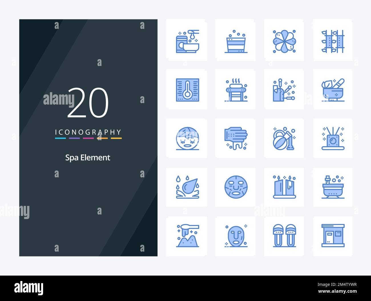 20 Spa Element Blue Color icon for presentation Stock Vector Image ...
