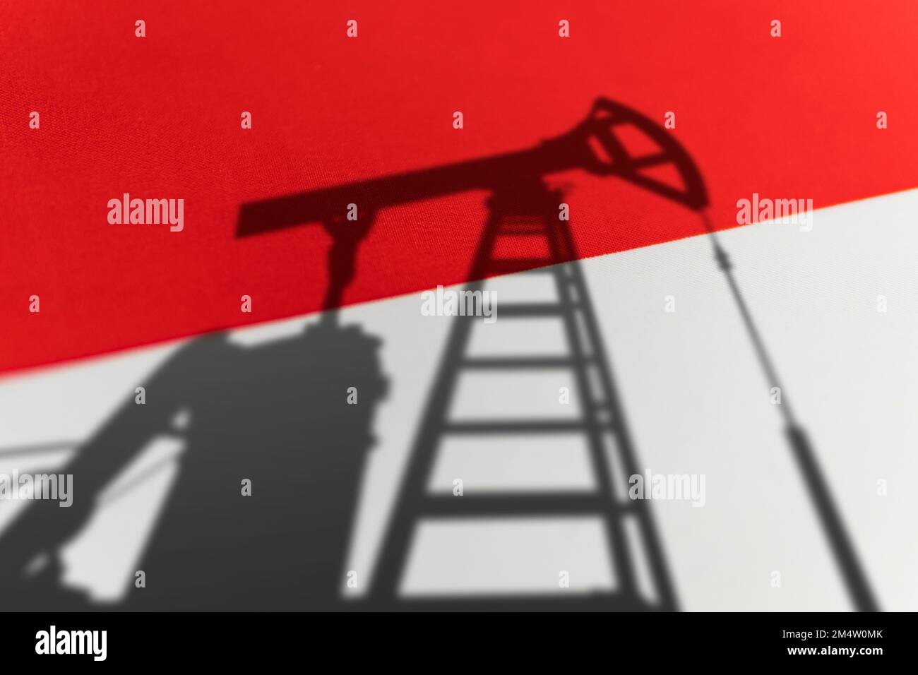 The oil industry of indonesia. Oil rigs on the background of the