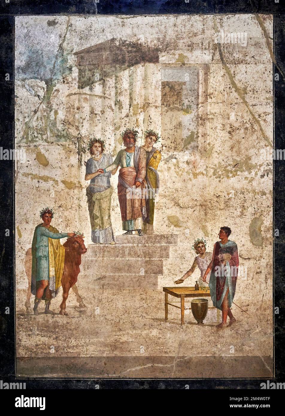 Giasone e Pelia - affresco - Pompei, Casa di Giasone, triclinio, parete ovest - I sec. d.C. Stock Photo