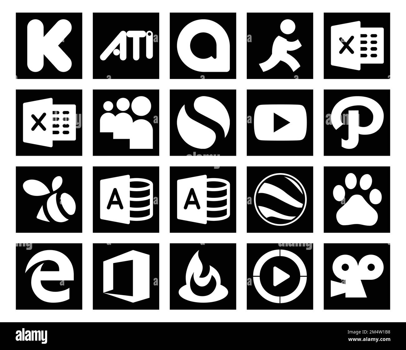 20 Social Media Icon Pack Including windows media player. office. video