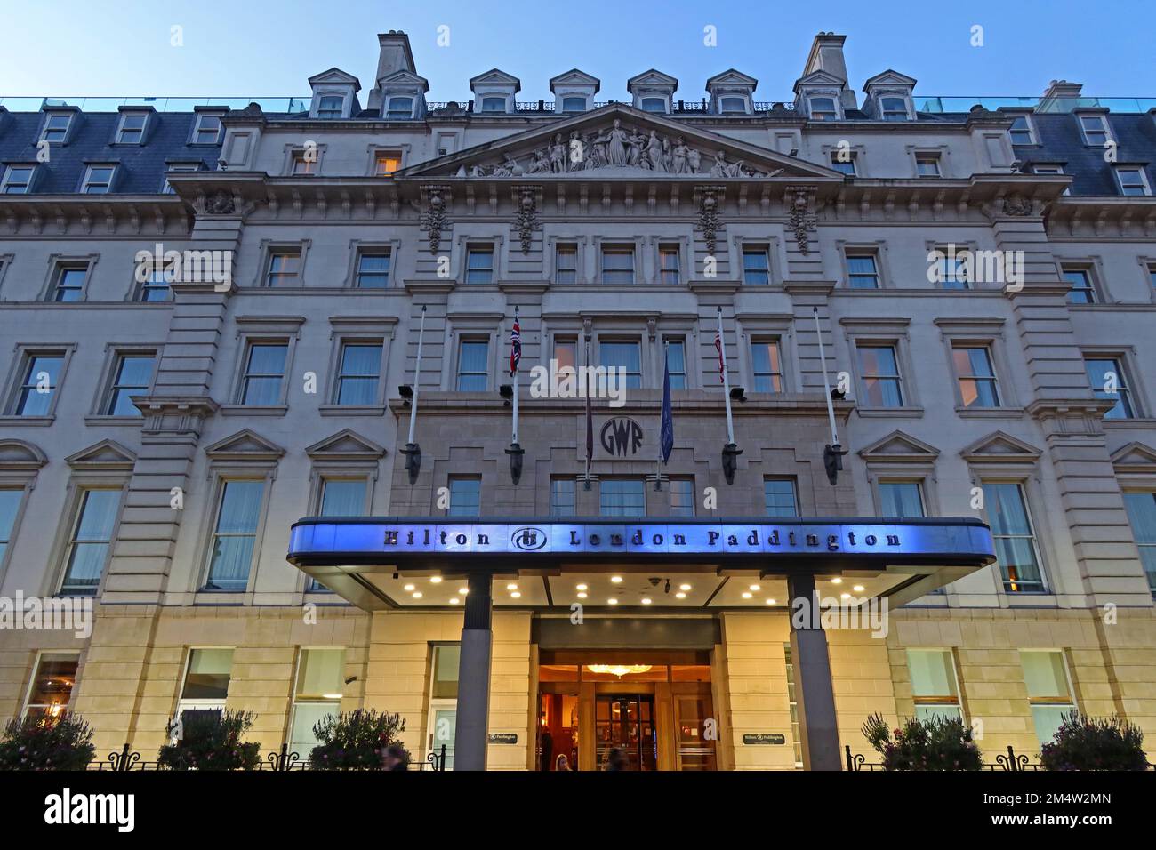 The Hilton London Paddington, formerly the Great Western Royal Hotel,146 Praed St, Paddington, Bloomsbury, London, England, UK, W2 1EE Stock Photo