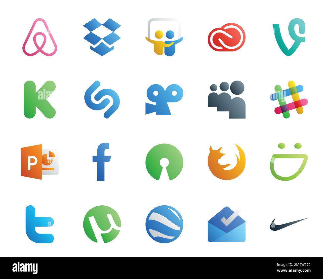 20 social media icon pack including browser open source shazam