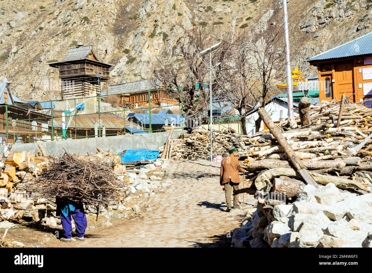 Chhitkul village, Chitkul, Kinnaur district, Himachal Pradesh, India Stock Photo