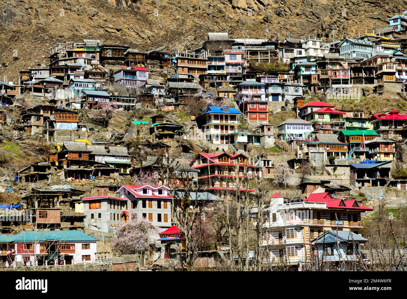 Reckong Peo town, Kalpa, Kinnaur district, Himachal Pradesh, India Stock Photo