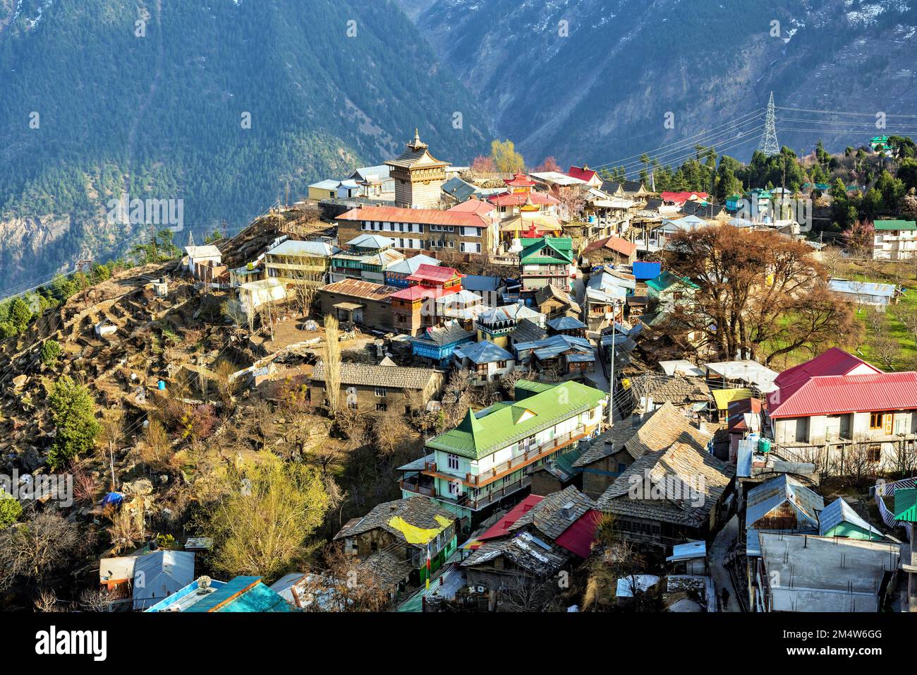 Reckong Peo, Rekong Peo, Peo village, Kinnaur district, Himachal Pradesh, India Stock Photo
