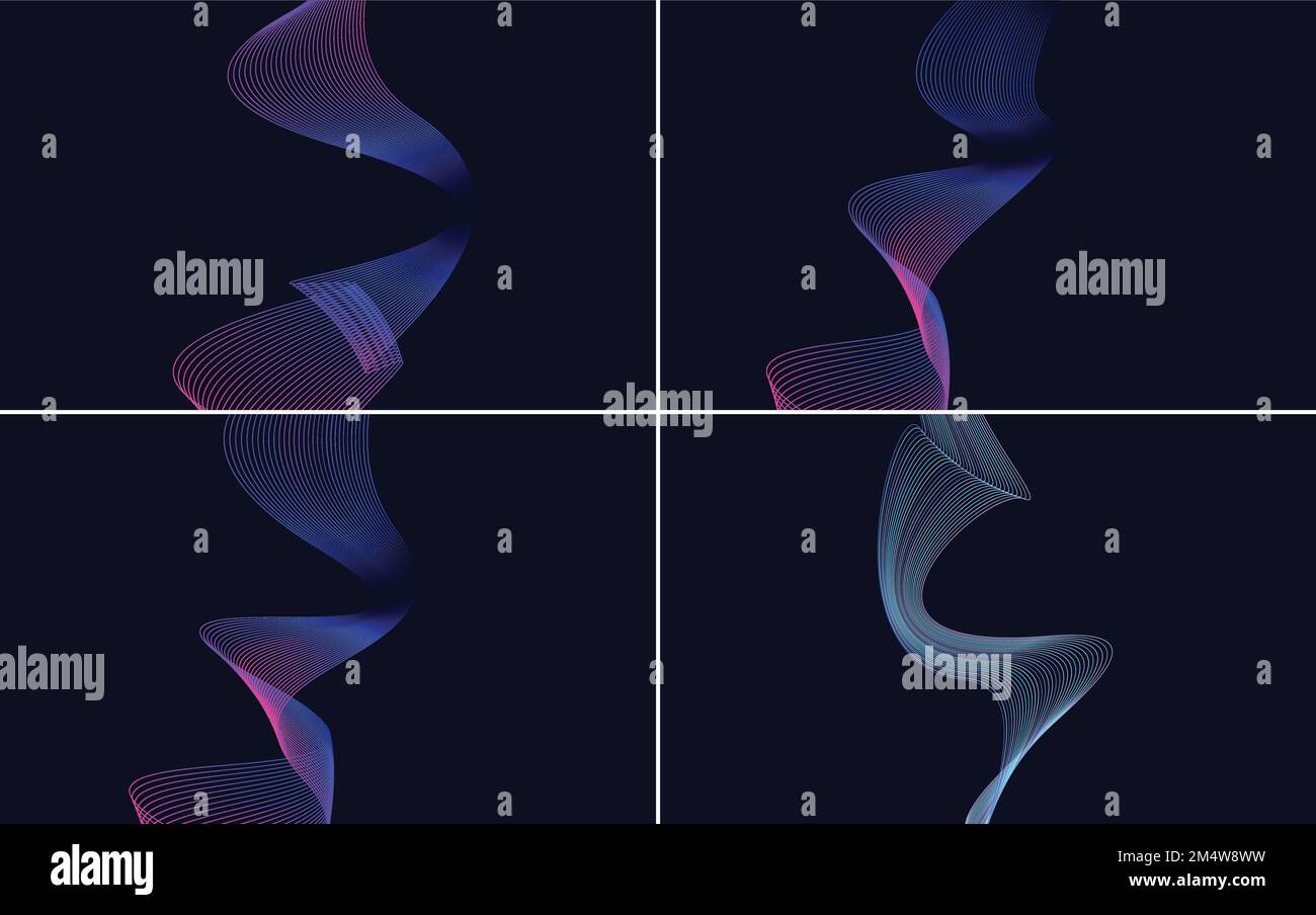 Set of 4 vector line backgrounds to add visual interest to your designs ...