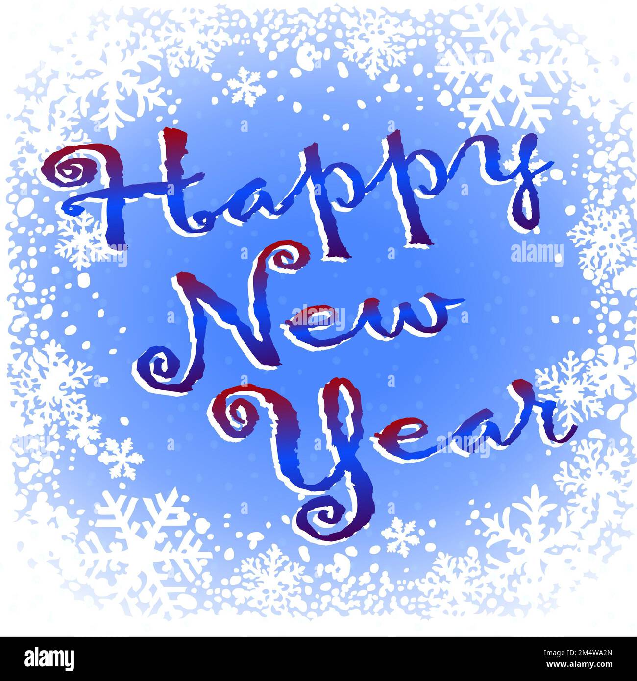 Happy New Year - Calligraphy Stock Photo