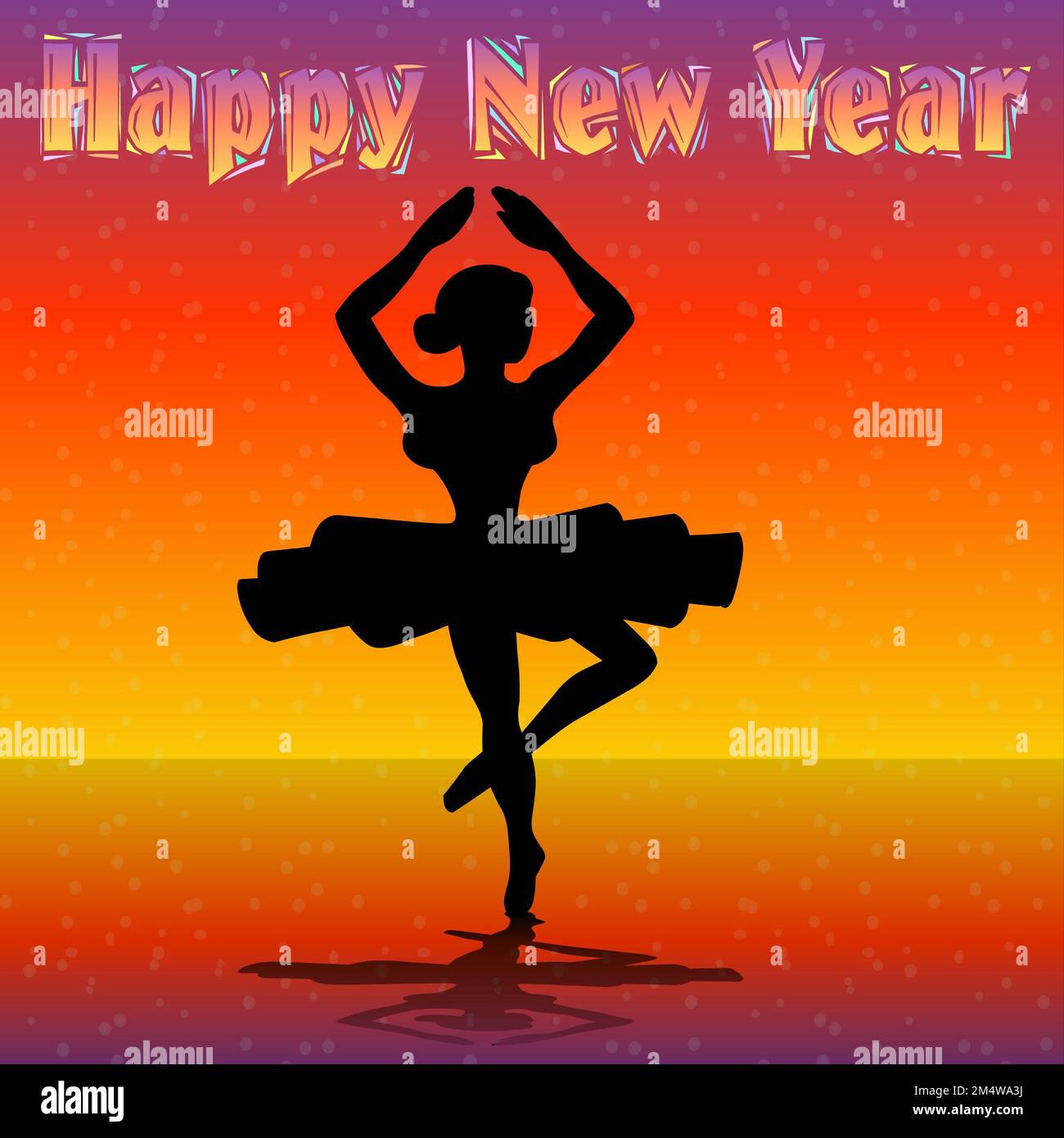 Girl Dancing on New Year Eve Stock Photo