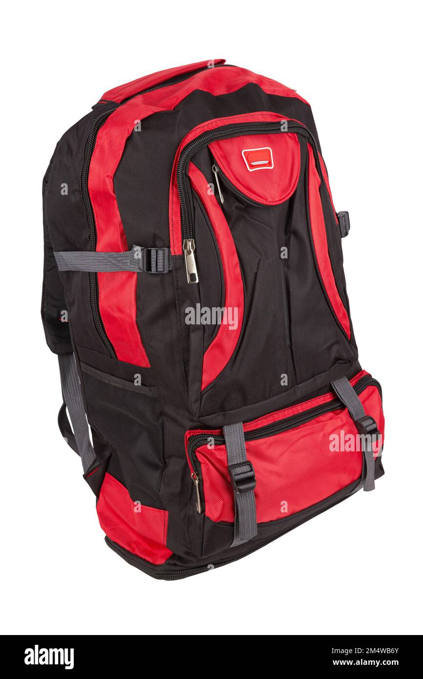 Big backpack for travel isolate on a white background Stock Photo