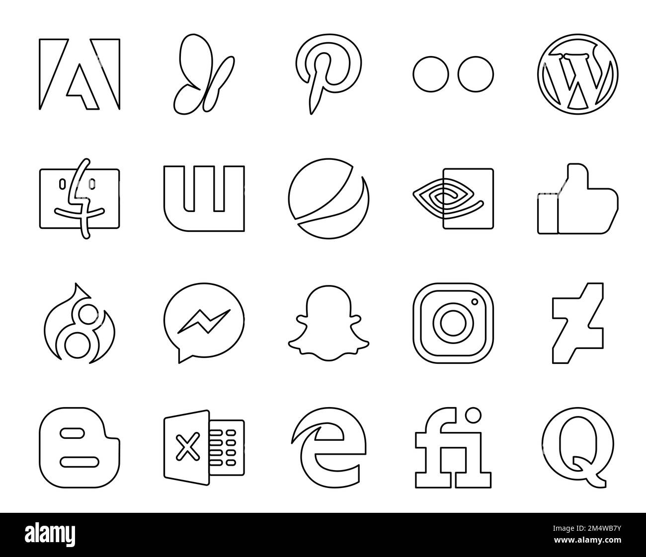 20 Social Media Icon Pack Including excel. deviantart. pepsi. instagram 
