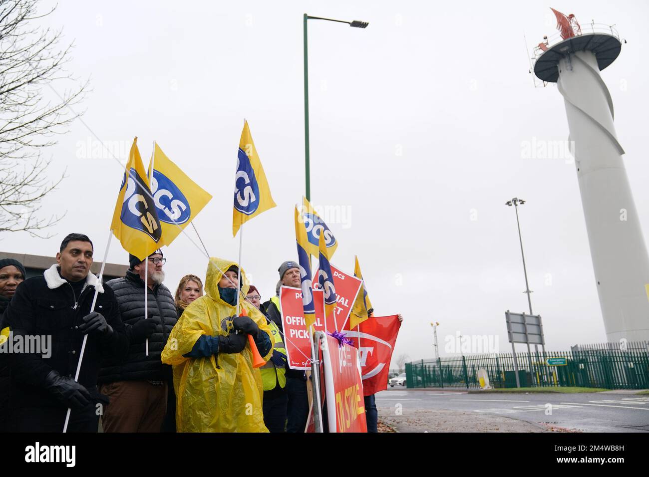 Members of the Public and Commercial Services (PCS) union on the picket